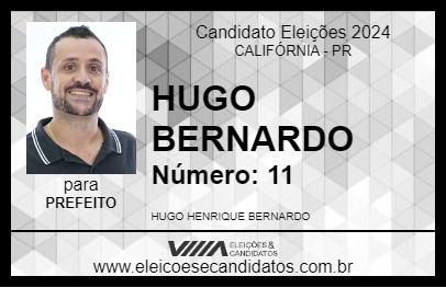 Candidato HUGO BERNARDO 2024 - CALIFÓRNIA - Eleições