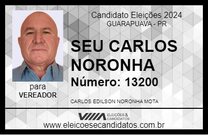 Candidato SEU CARLOS NORONHA 2024 - GUARAPUAVA - Eleições