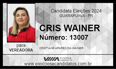 Candidato CRIS WAINER 2024 - GUARAPUAVA - Eleições