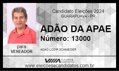 Candidato ADÃO DA APAE 2024 - GUARAPUAVA - Eleições