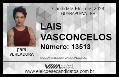 Candidato LAIS VASCONCELOS 2024 - GUARAPUAVA - Eleições