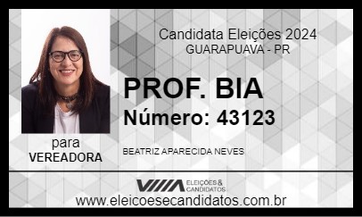 Candidato PROF. BIA 2024 - GUARAPUAVA - Eleições