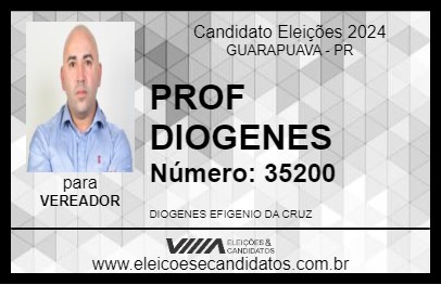 Candidato PROF DIOGENES 2024 - GUARAPUAVA - Eleições