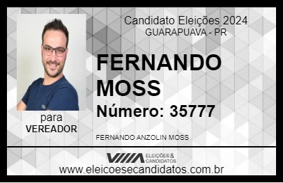 Candidato FERNANDO MOSS 2024 - GUARAPUAVA - Eleições