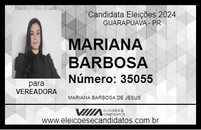 Candidato MARIANA BARBOSA 2024 - GUARAPUAVA - Eleições