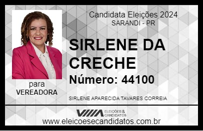 Candidato SIRLENE DA CRECHE 2024 - SARANDI - Eleições