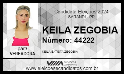 Candidato KEILA ZEGOBIA 2024 - SARANDI - Eleições