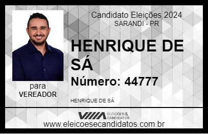 Candidato HENRIQUE DE SÁ 2024 - SARANDI - Eleições