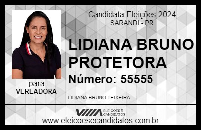 Candidato LIDIANA PROTETORA DOS ANIMAIS 2024 - SARANDI - Eleições