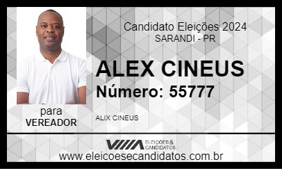 Candidato ALEX CINEUS 2024 - SARANDI - Eleições