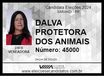 Candidato DALVA PROTETORA DOS ANIMAIS 2024 - SARANDI - Eleições