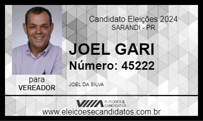 Candidato JOEL GARI 2024 - SARANDI - Eleições