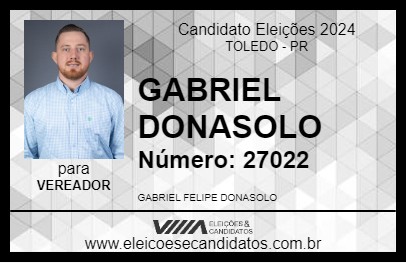 Candidato GABRIEL DONASOLO 2024 - TOLEDO - Eleições