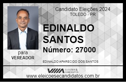 Candidato EDINALDO SANTOS 2024 - TOLEDO - Eleições