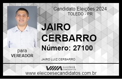 Candidato JAIRO CERBARRO 2024 - TOLEDO - Eleições