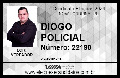 Candidato DIOGO BRUNE 2024 - NOVA LONDRINA - Eleições