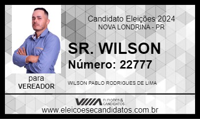 Candidato SR. WILSON 2024 - NOVA LONDRINA - Eleições