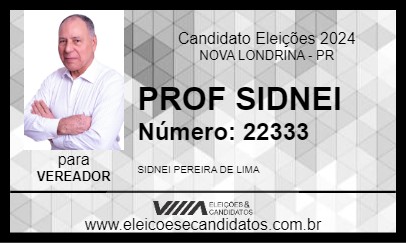 Candidato PROF SIDNEI 2024 - NOVA LONDRINA - Eleições