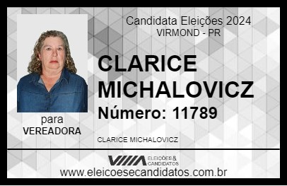 Candidato CLARICE MICHALOVICZ 2024 - VIRMOND - Eleições