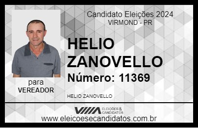 Candidato HELIO ZANOVELLO 2024 - VIRMOND - Eleições