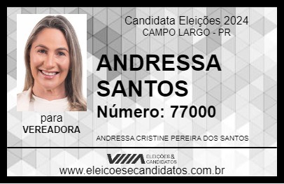 Candidato ANDRESSA SANTOS 2024 - CAMPO LARGO - Eleições