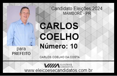 Candidato CARLOS COELHO 2024 - MAMBORÊ - Eleições