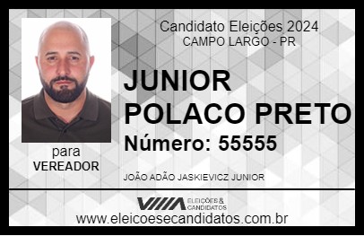 Candidato JUNIOR POLACO PRETO 2024 - CAMPO LARGO - Eleições