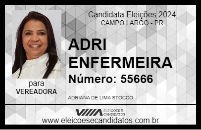 Candidato ADRI ENFERMEIRA 2024 - CAMPO LARGO - Eleições