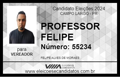 Candidato PROFESSOR FELIPE 2024 - CAMPO LARGO - Eleições