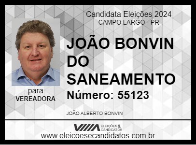 Candidato JOÃO BONVIN DO SANEAMENTO 2024 - CAMPO LARGO - Eleições