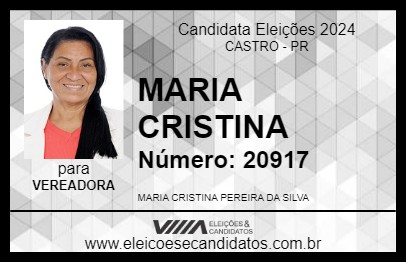 Candidato MARIA CRISTINA 2024 - CASTRO - Eleições