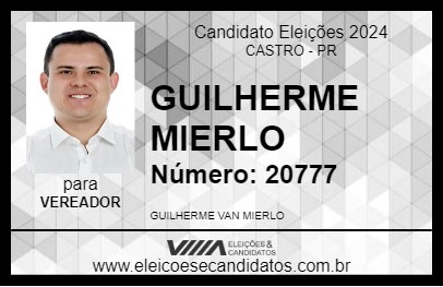 Candidato GUILHERME MIERLO 2024 - CASTRO - Eleições