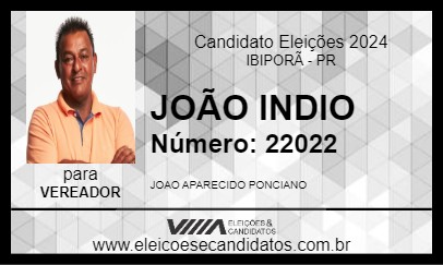 Candidato JOÃO INDIO 2024 - IBIPORÃ - Eleições