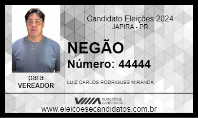 Candidato NEGÃO 2024 - JAPIRA - Eleições