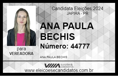 Candidato ANA PAULA BECHIS 2024 - JAPIRA - Eleições