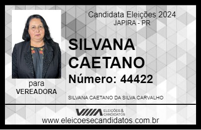 Candidato SILVANA CAETANO 2024 - JAPIRA - Eleições