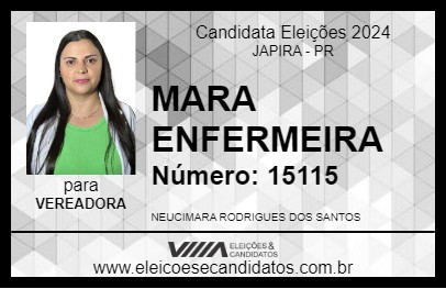 Candidato MARA ENFERMEIRA 2024 - JAPIRA - Eleições