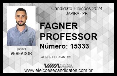 Candidato FAGNER PROFESSOR 2024 - JAPIRA - Eleições