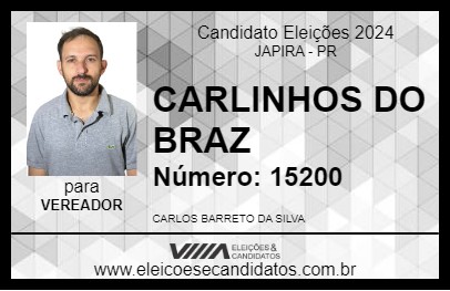 Candidato CARLINHOS DO BRAZ 2024 - JAPIRA - Eleições