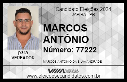 Candidato MARCOS ANTÔNIO 2024 - JAPIRA - Eleições