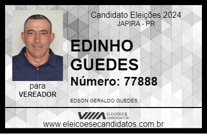 Candidato EDINHO GUEDES 2024 - JAPIRA - Eleições