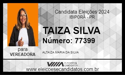 Candidato TAIZA SILVA 2024 - IBIPORÃ - Eleições