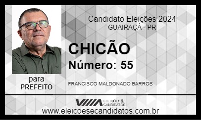 Candidato CHICÃO 2024 - GUAIRAÇÁ - Eleições