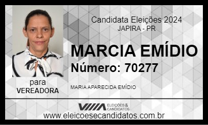 Candidato MARCIA EMÍDIO 2024 - JAPIRA - Eleições