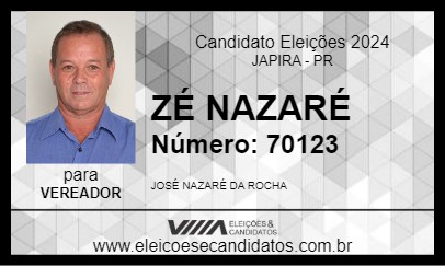 Candidato ZÉ NAZARÉ 2024 - JAPIRA - Eleições