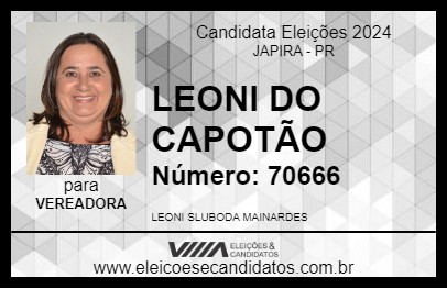 Candidato LEONI DO CAPOTÃO 2024 - JAPIRA - Eleições