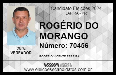 Candidato ROGÉRIO DO MORANGO 2024 - JAPIRA - Eleições