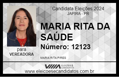 Candidato MARIA RITA DA SAÚDE 2024 - JAPIRA - Eleições