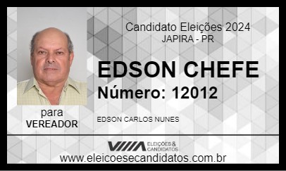 Candidato EDSON CHEFE 2024 - JAPIRA - Eleições