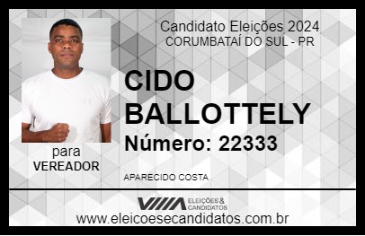 Candidato CIDO BALLOTTELY 2024 - CORUMBATAÍ DO SUL - Eleições